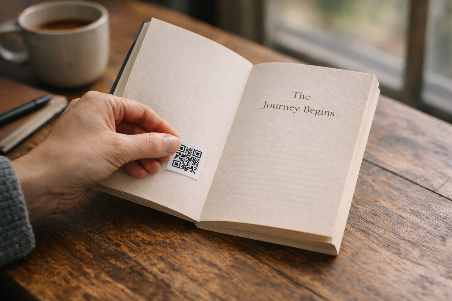 A book gets a small QR code