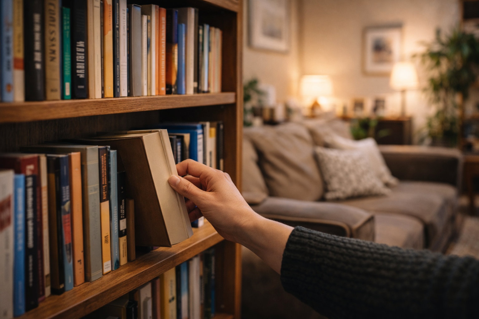 Friends’ bookshelves